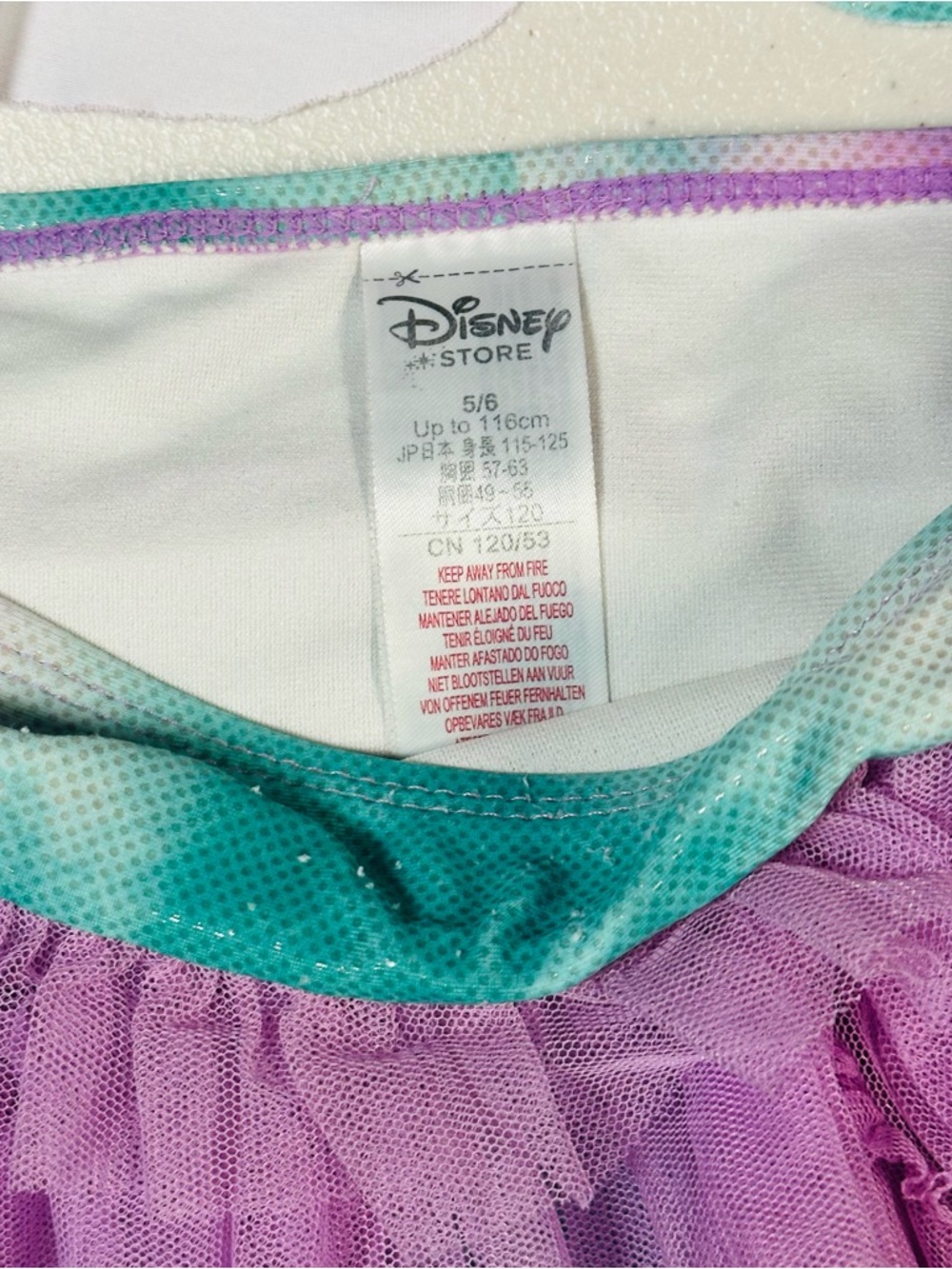 2 set of Disney Blue Tinker Bell & Purple Ariel Girls Two-Piece Swim Sets - Picture 7 of 7
